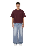 Plain Burgundy Boxy-Fit Heavyweight Tee