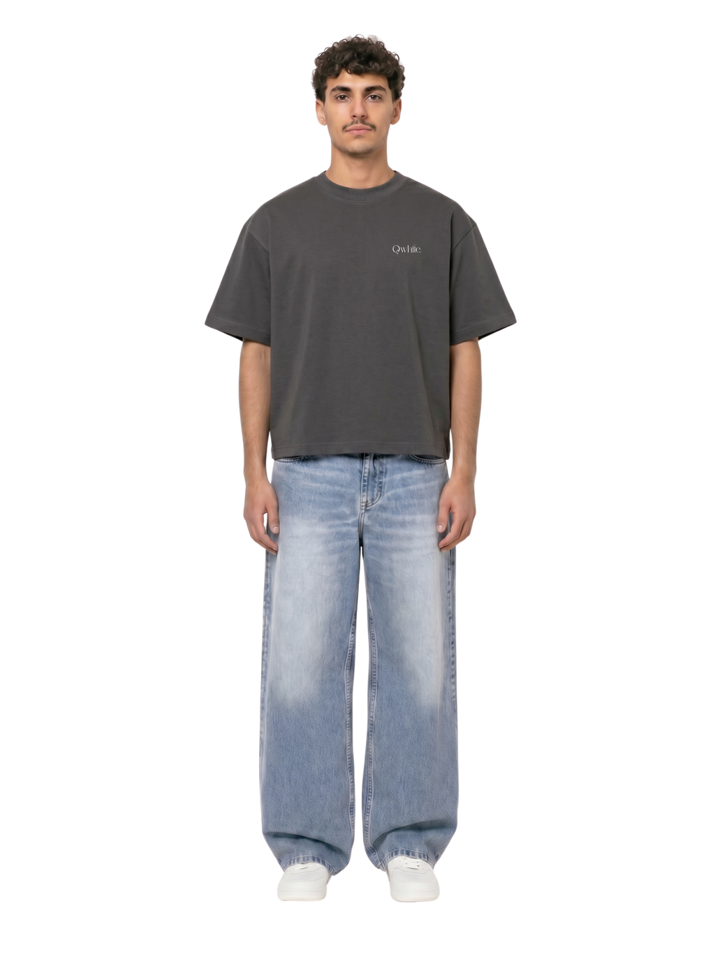 Plain Grey Boxy-Fit Heavyweight Tee
