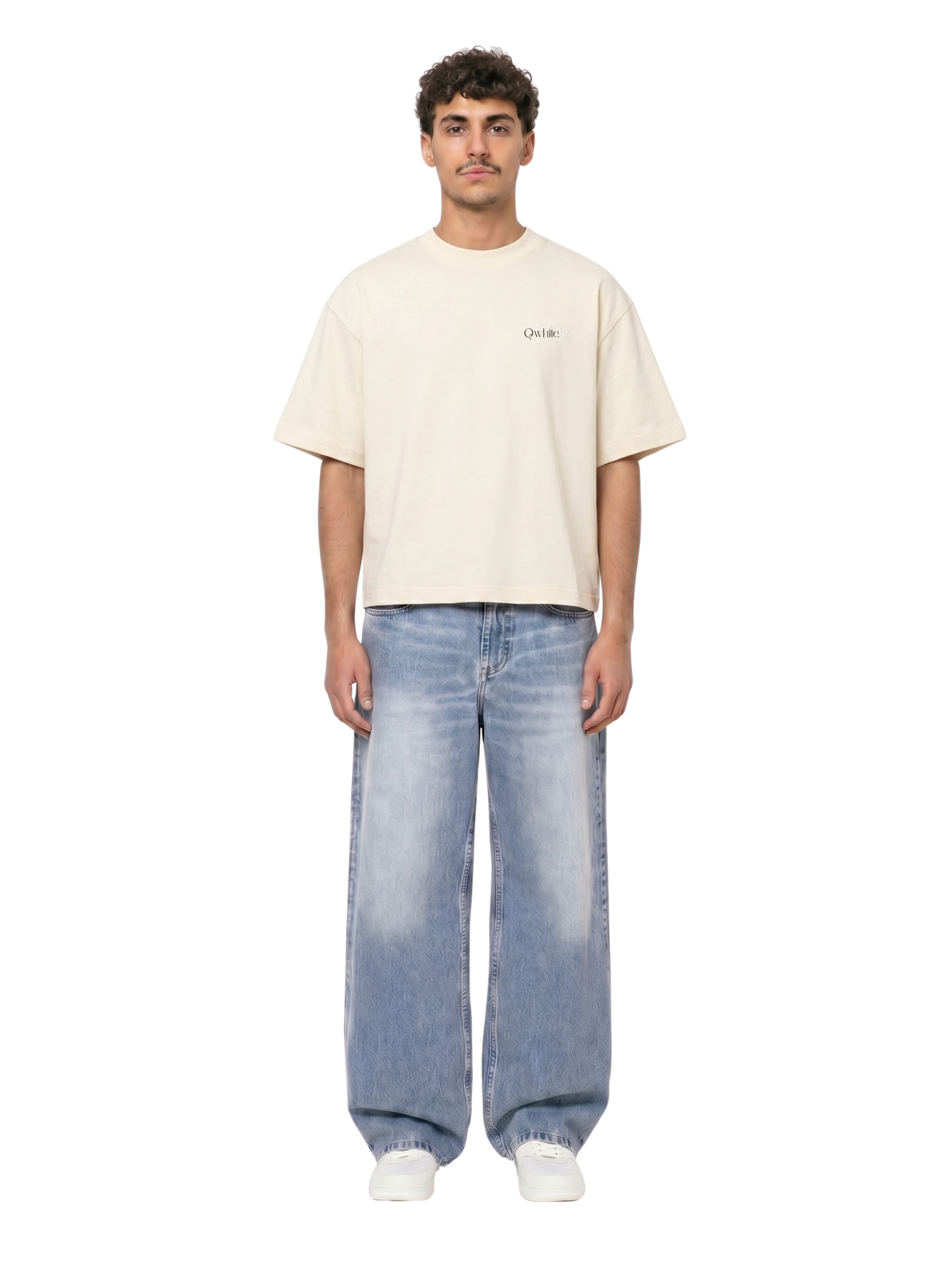 Beige Boxy-Fit Heavyweight Tee