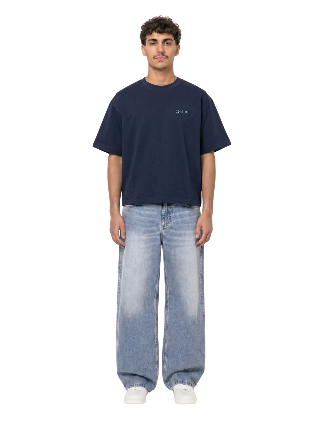 Plain Navy Boxy-Fit Heavyweight Tee