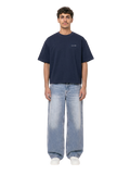 Plain Navy Boxy-Fit Heavyweight Tee