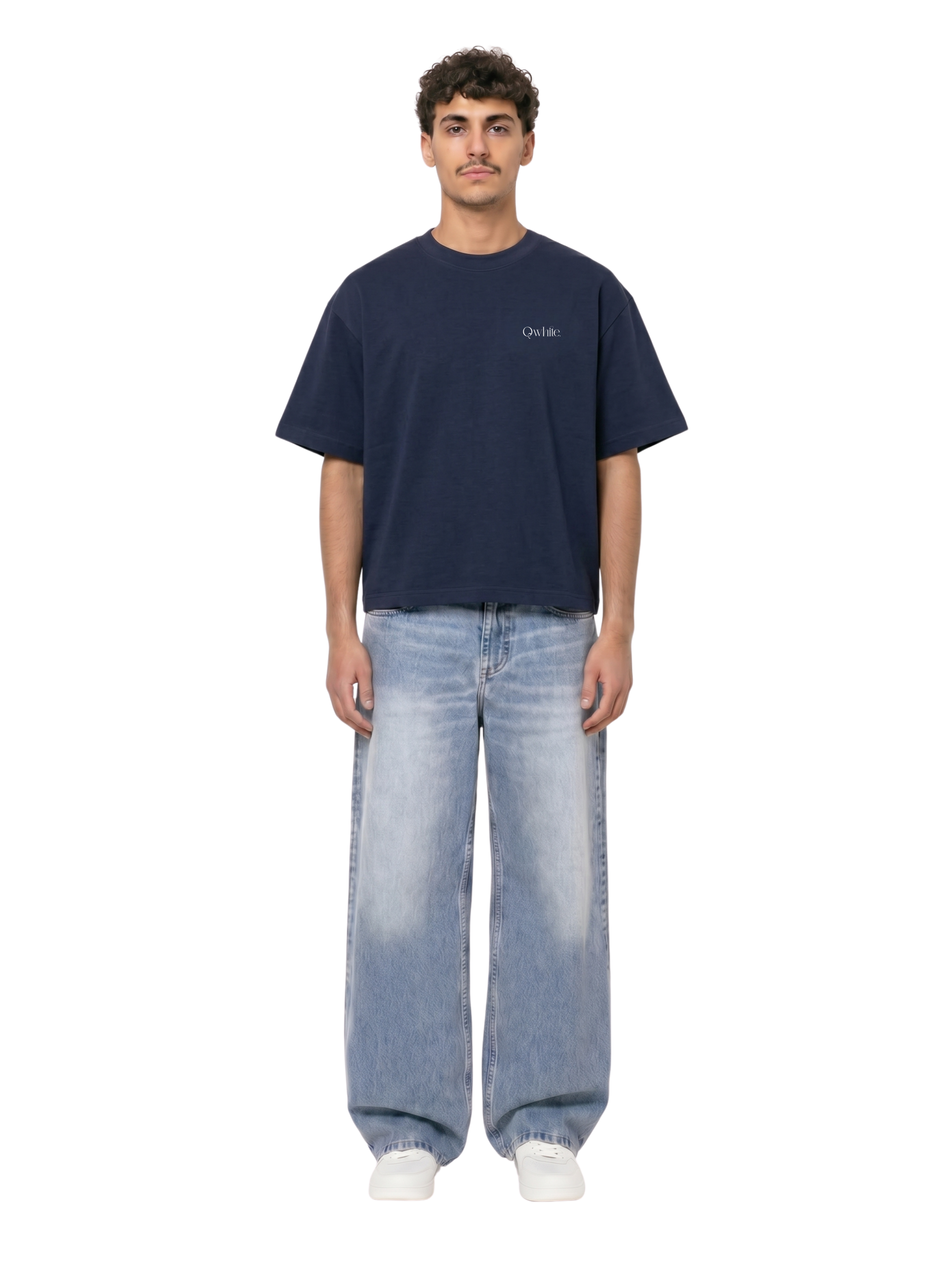 Navy Boxy-Fit Heavyweight Tee