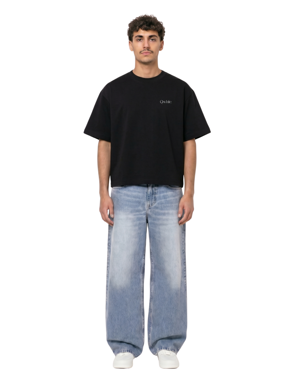 Black Boxy-Fit Heavyweight Tee
