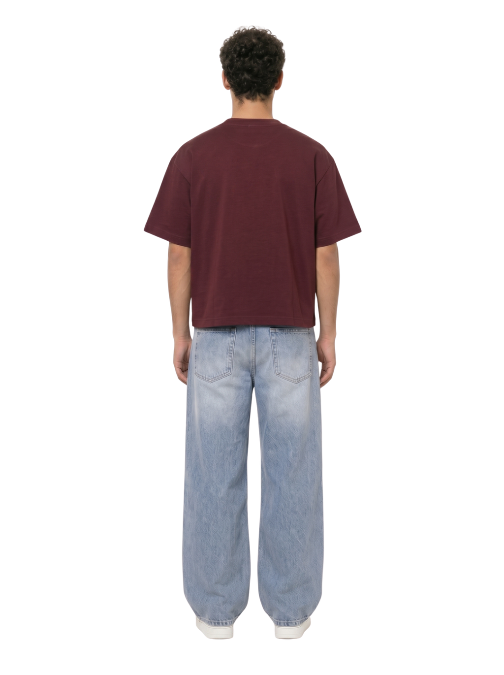 Plain Burgundy Boxy-Fit Heavyweight Tee