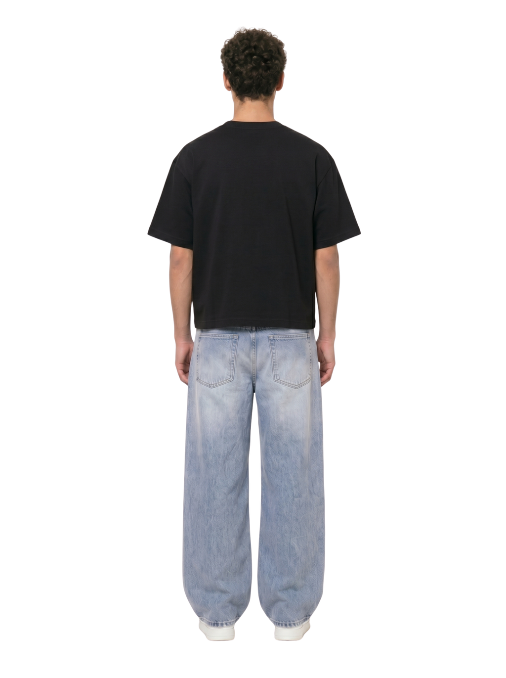 Plain Black Boxy-Fit Heavyweight Tee
