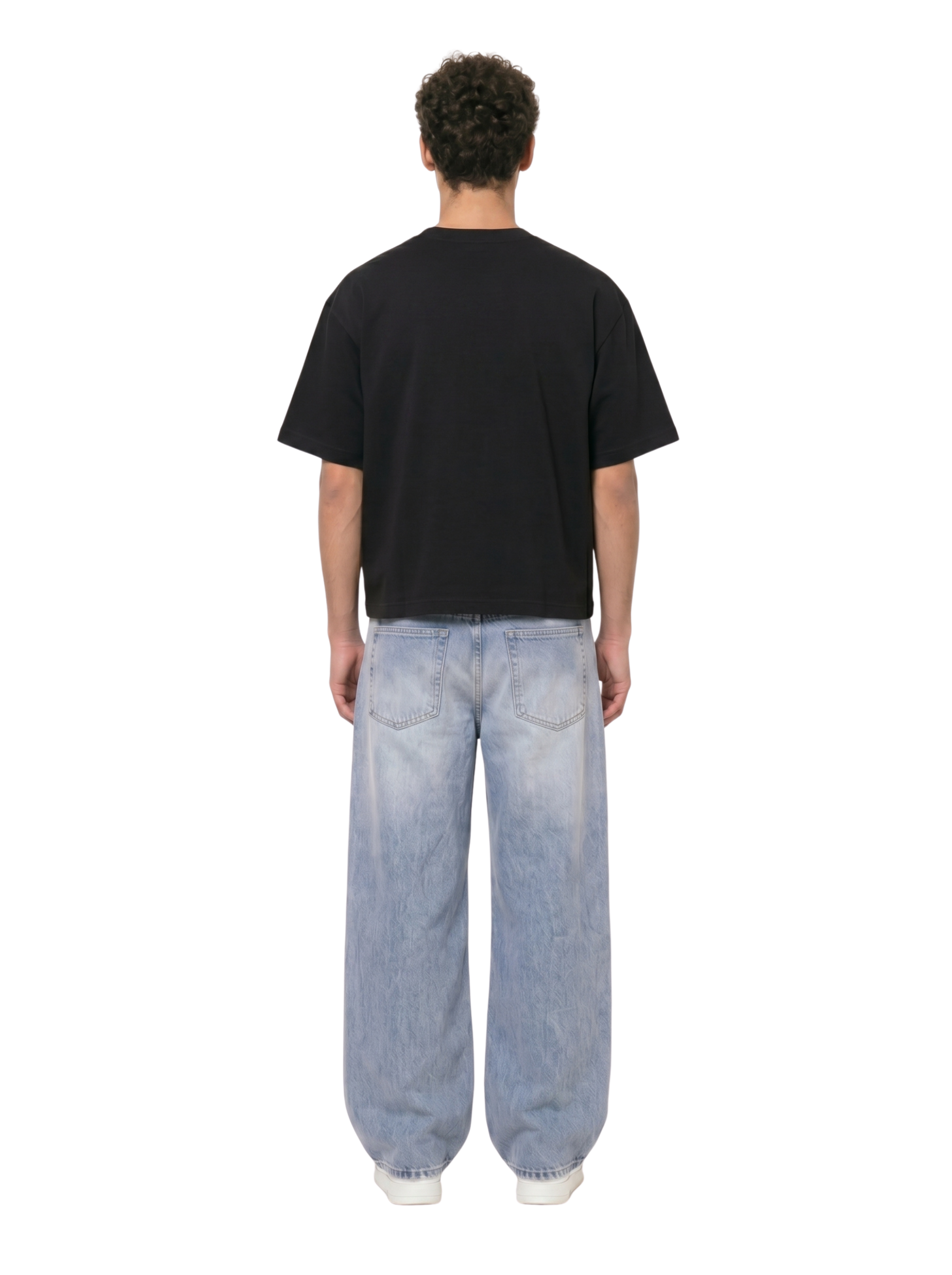Plain Black Boxy-Fit Heavyweight Tee