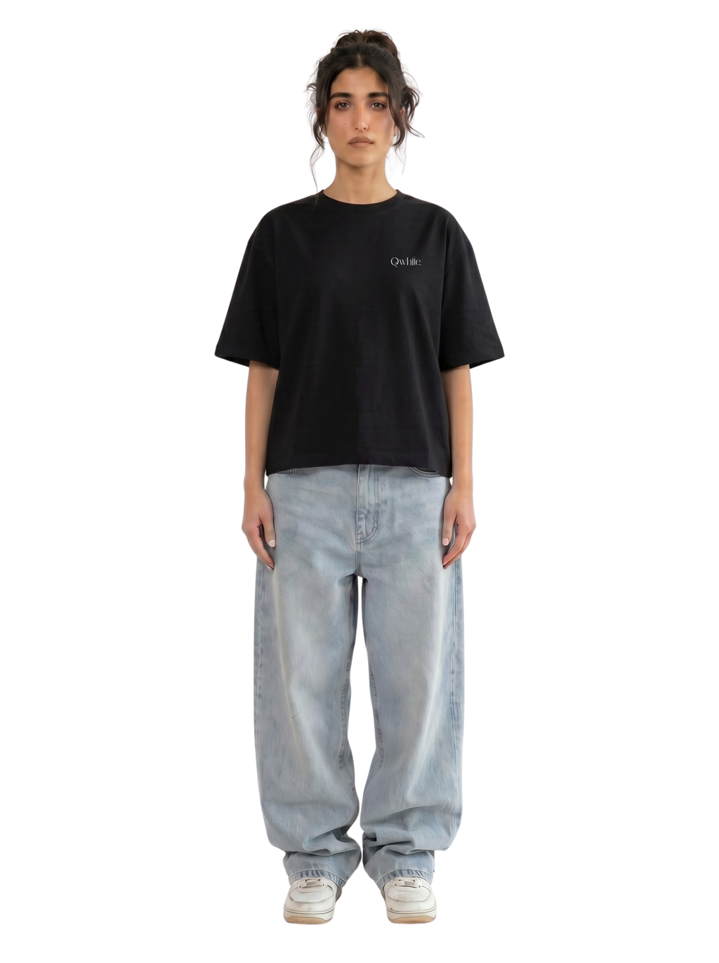 Black Boxy-Fit Heavyweight Tee