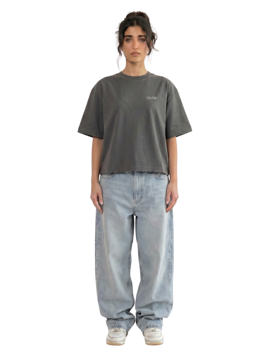 Plain Grey Boxy-Fit Heavyweight Tee
