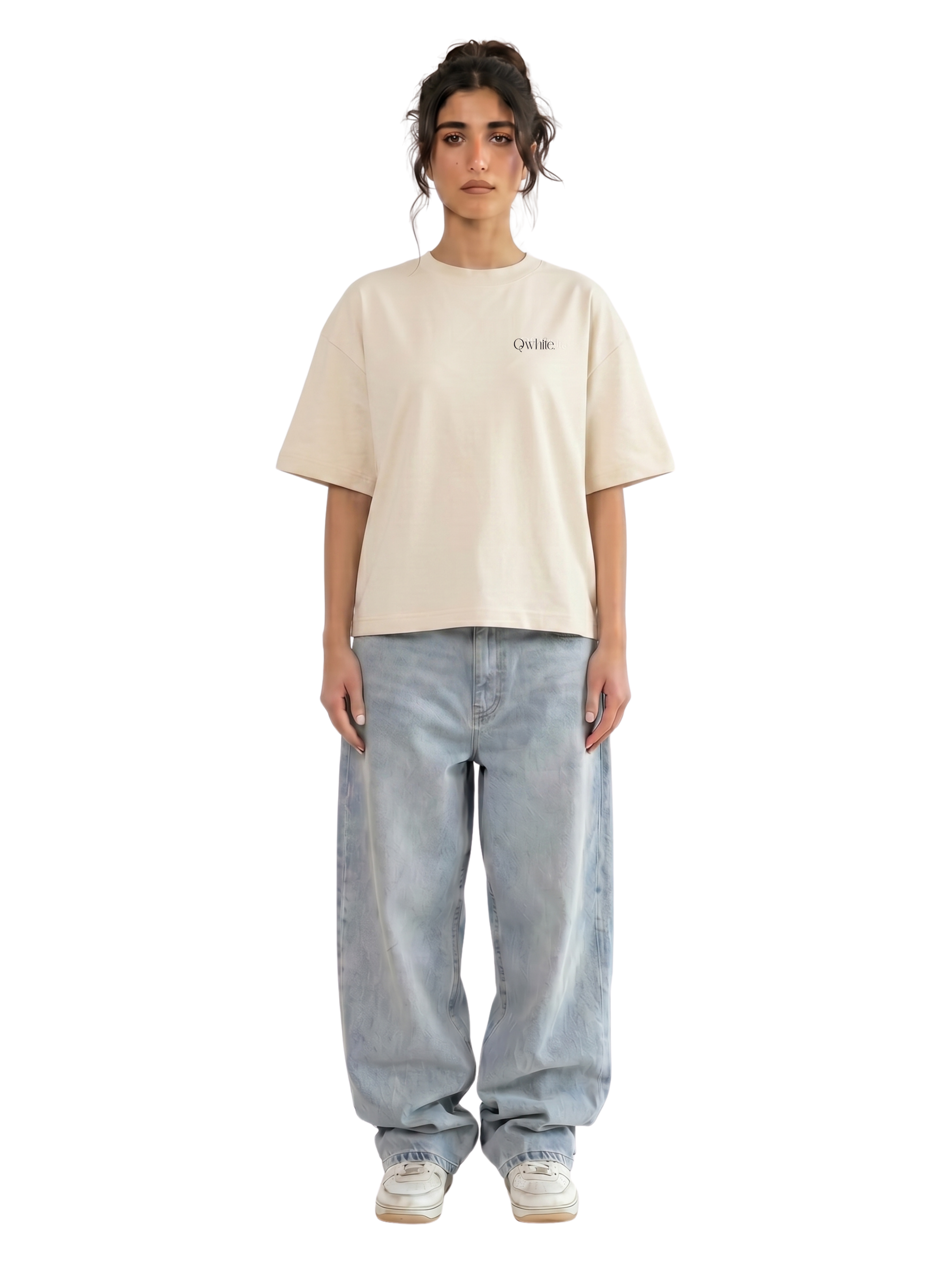 Beige Boxy-Fit Heavyweight Tee