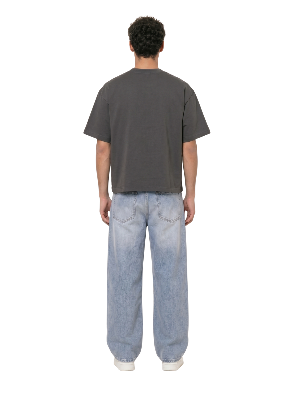 Plain Grey Boxy-Fit Heavyweight Tee